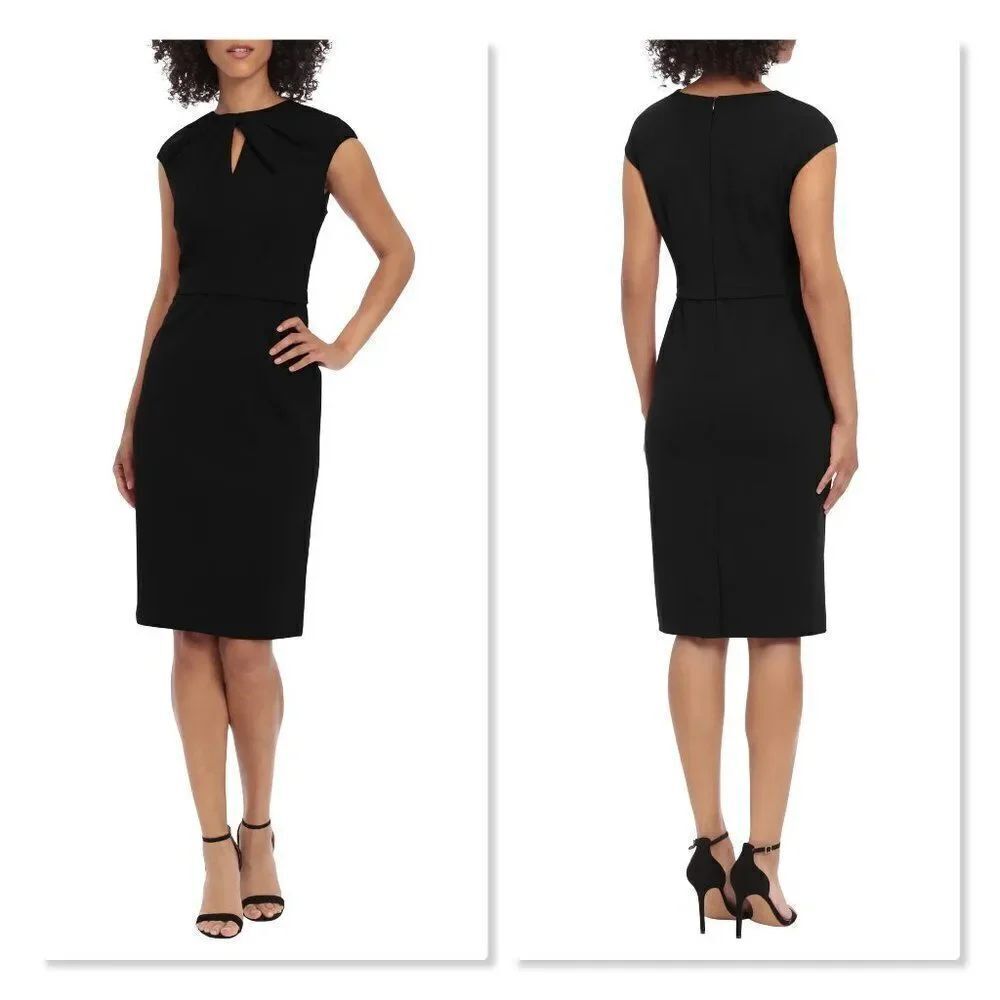 NEW! Maggie London Twist Neck Cocktail Dress - size 2 in Black.